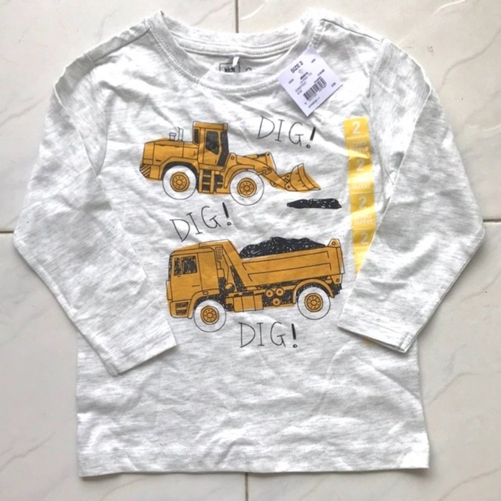 White Construction Long Sleeve Shirt